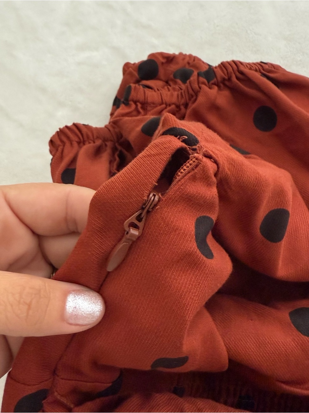 Anthropologie Maeve Lucienne Off-The-Shoulder Maxi Dress US 4 Brown Rust Orange - Picture 13 of 13